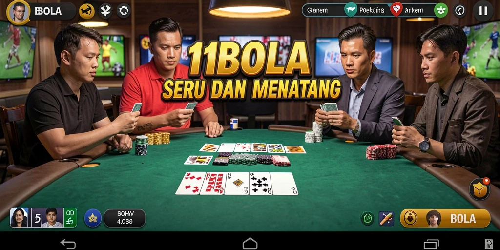 Tampilan gameplay poker yang menarik di 11BOLA.