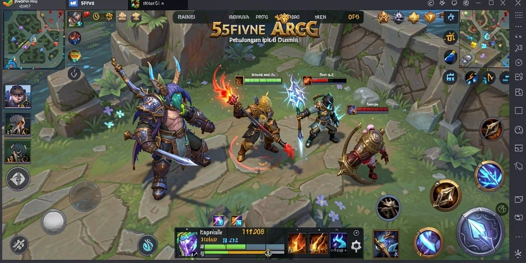 Screenshot gameplay 55FIVE yang menunjukan aksi pertarungan yang seru.