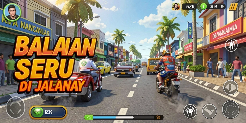 Gameplay balap seru di 5ZK dengan grafis menawan.
