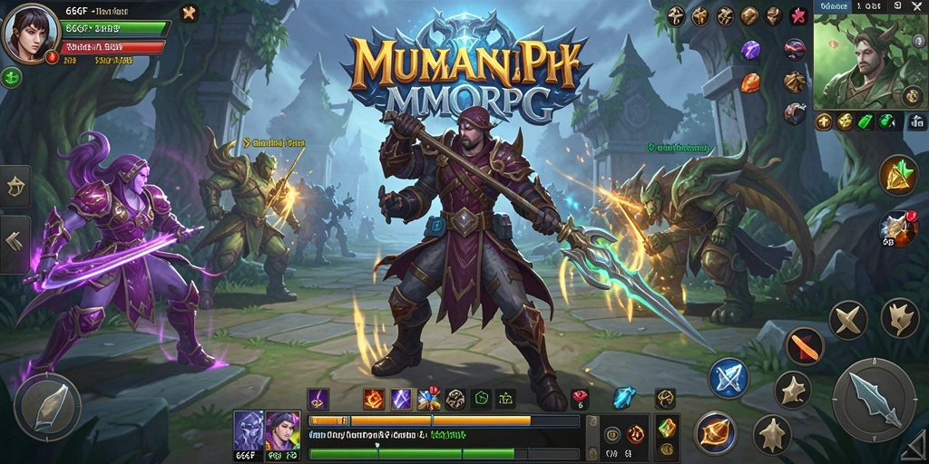 Tampilan gameplay epik di dunia fantasi 666F.