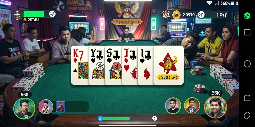 Screenshot gameplay 66K yang menunjukkan suasana permainan Domino.