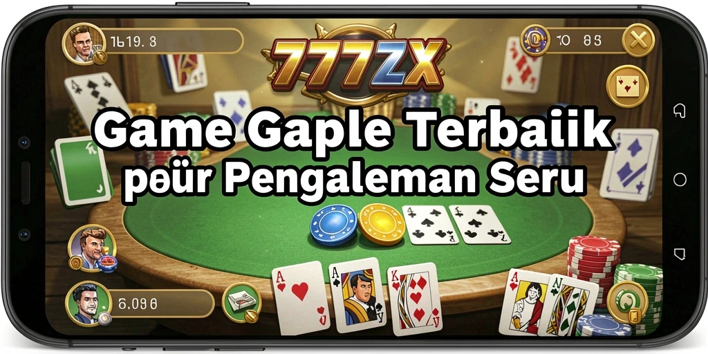 Screenshot utama menampilkan serunya gameplay Gaple di 777ZX.