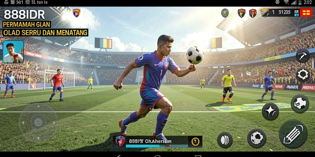 Screenshot 888IDR menampilkan aksi olahraga yang seru.
