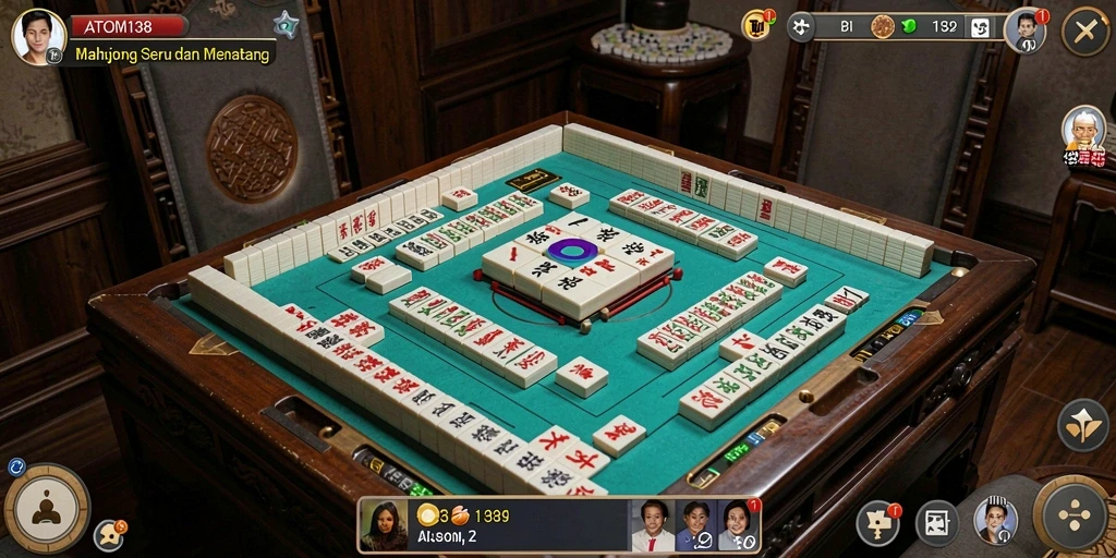 Tampilan gameplay Mahjong yang seru dan menantang.