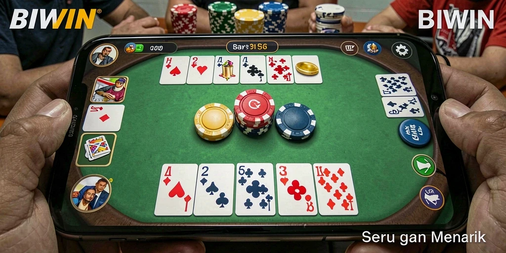 Screenshot BIWIN menampilkan gameplay seru permainan Gaple.