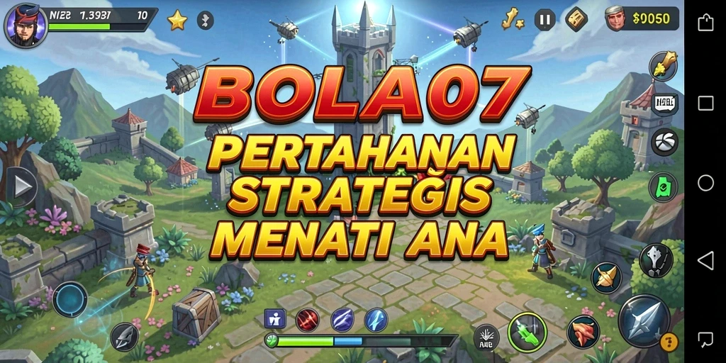 Screenshot BOLA07 menampilkan gameplay seru Tower Defense.