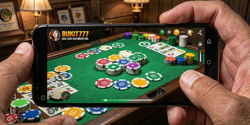Tampilan gameplay Gaple yang menarik dari BUKIT777.