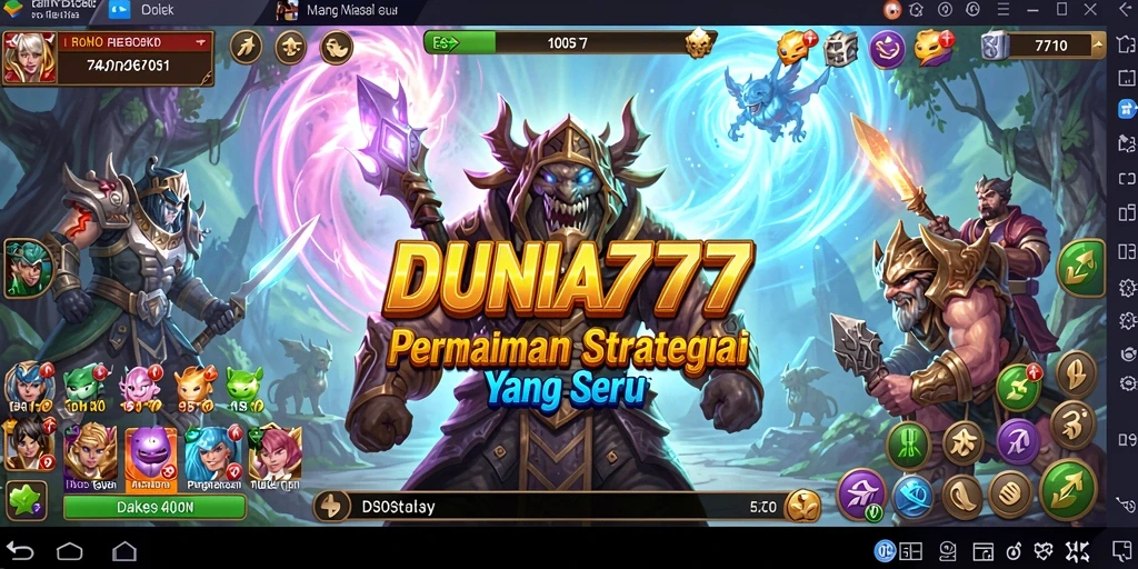 Screenshot menampilkan gameplay menarik DUNIA777 dengan strategi SLG.