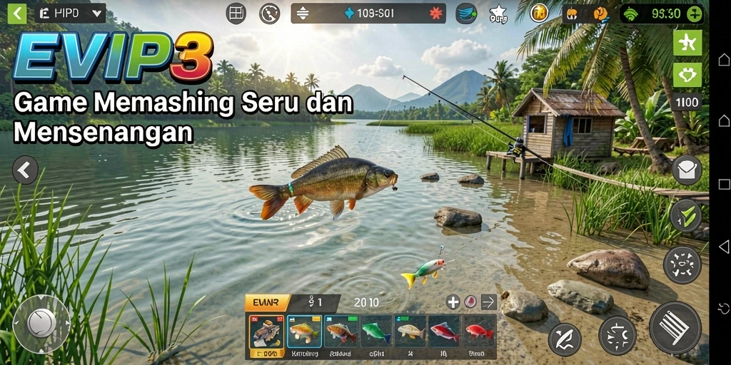 Tangkapan ikan yang menakjubkan dalam gameplay EVIP3.