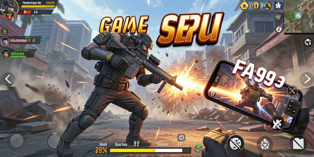 Tampilan aksi dramatis dalam gameplay FA99 yang menegangkan.