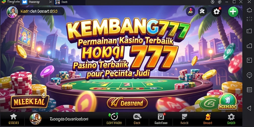 Gameplay menarik KEMBANG777 dengan suasana kasino yang mendebarkan.