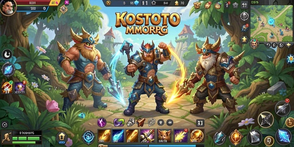 Screenshot gameplay KOSTOTO dengan aksi seru dalam dunia MMORPG.