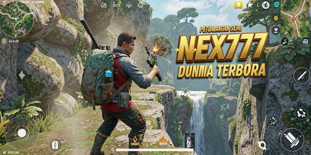 Tangkapan layar gameplay NEX777 yang menunjukkan kebebasan eksplorasi.