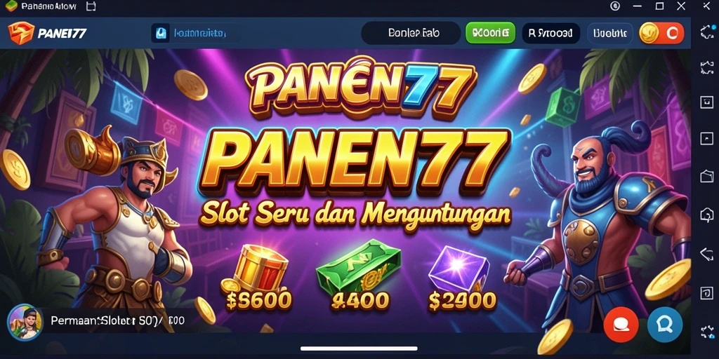 Screenshot menampilkan gameplay Slot PANEN77 yang mendebarkan.