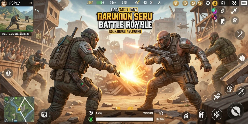Tangkapan layar menampilkan intensitas pertempuran dalam <strong>PCPC7</strong> Battle Royale.