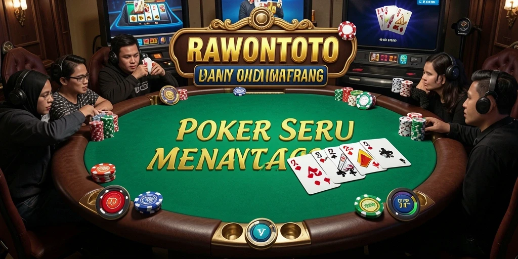 Tampilan gameplay Poker seru di RAWONTOTO yang mengasyikkan.