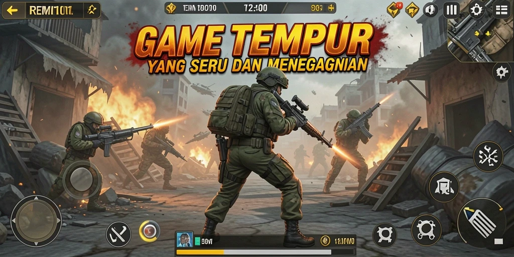 Tangkapan layar utama dari gameplay <strong>REMI101</strong> yang menunjukkan pertempuran seru.