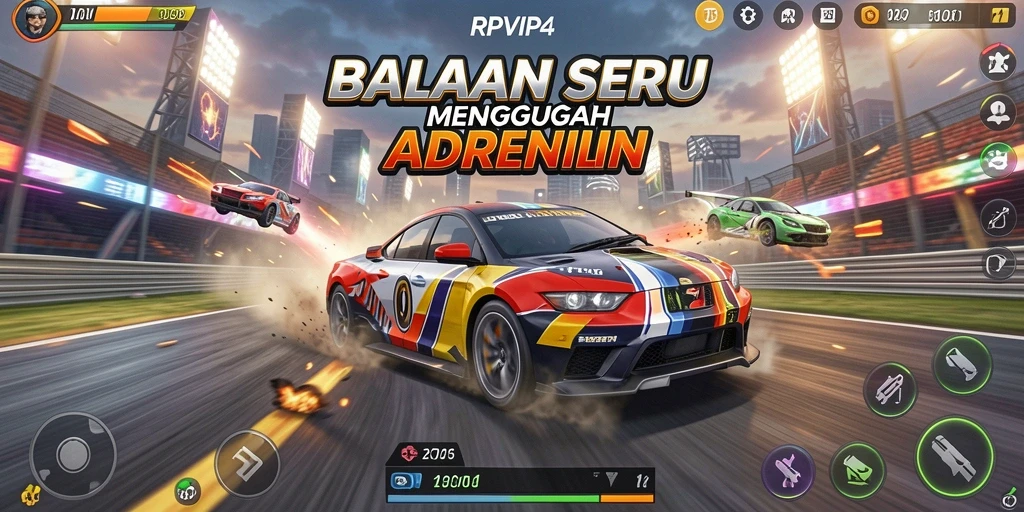 Tampilan gameplay balapan yang mendebarkan di RPVIP4