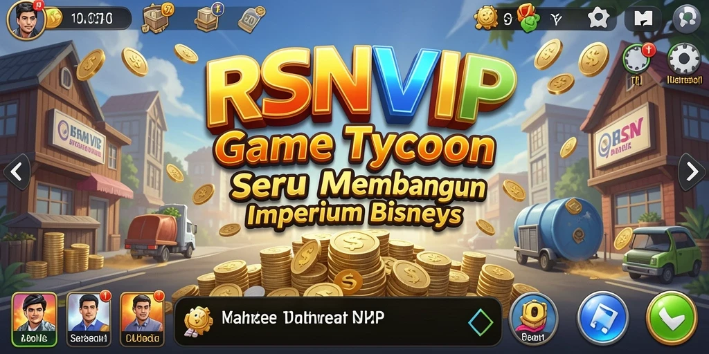 Tangkapan layar gameplay RSNVIP menunjukkan momen seru dalam membangun bisnis.