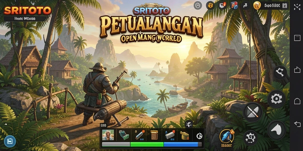 Menampilkan momen seru dalam gameplay Open World SRITOTO.