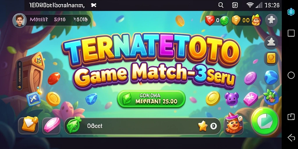 Tangkapan layar gameplay TERNATETOTO dengan elemen Match-3 yang menarik.