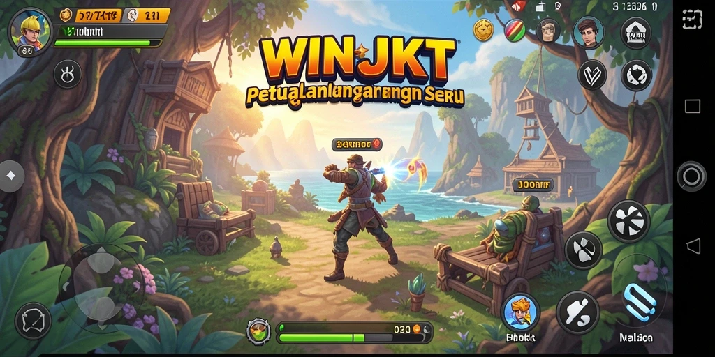 Tampilan gameplay WINJKT yang mendebarkan dan penuh tantangan petualangan.