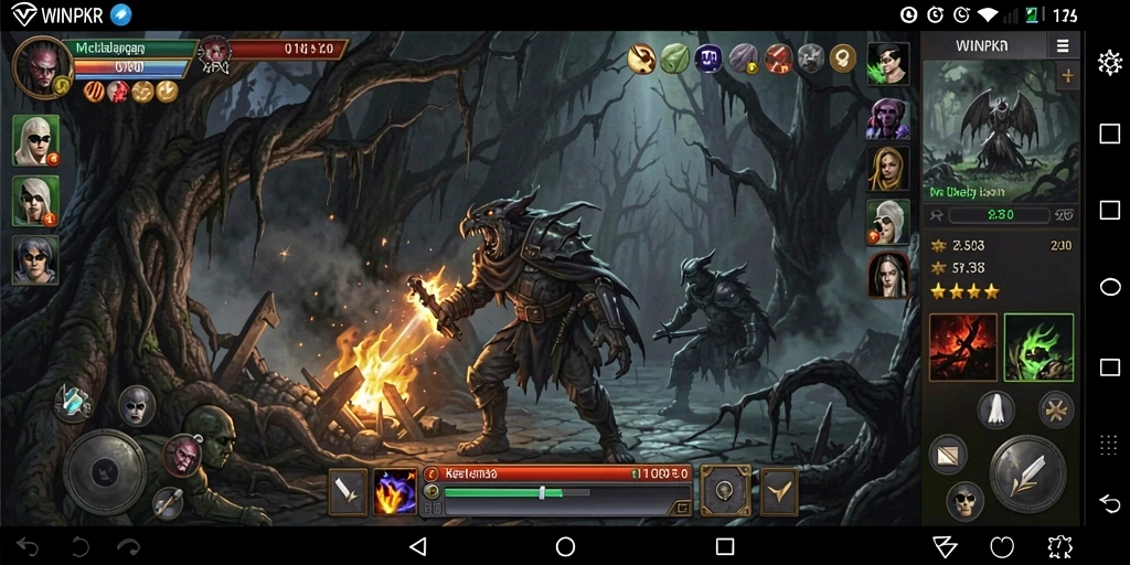 Screenshot dari gameplay menegangkan WINPKR dengan suasana Horror.